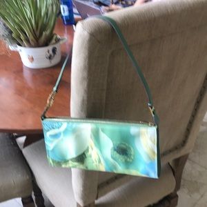 Ferragamo floral green fabric purse